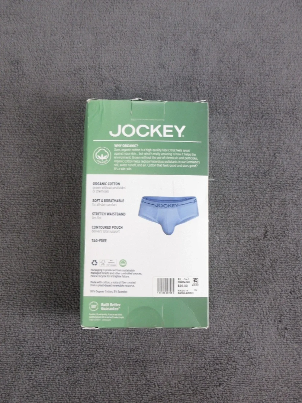 Men's Jockey Organic Cotton Low Rise Briefs - 2 pack